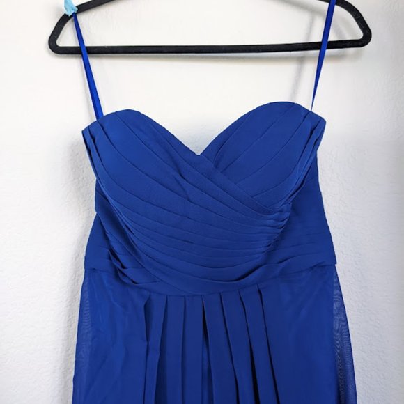 Sleeveless A-Line Sweetheart Bridesmaid Prom Formal Occasion Dress, 10, Blue - Picture 2 of 8